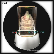 3D Laser geätzten Kristall Buddha Kristall mit Handwerk führte Basis